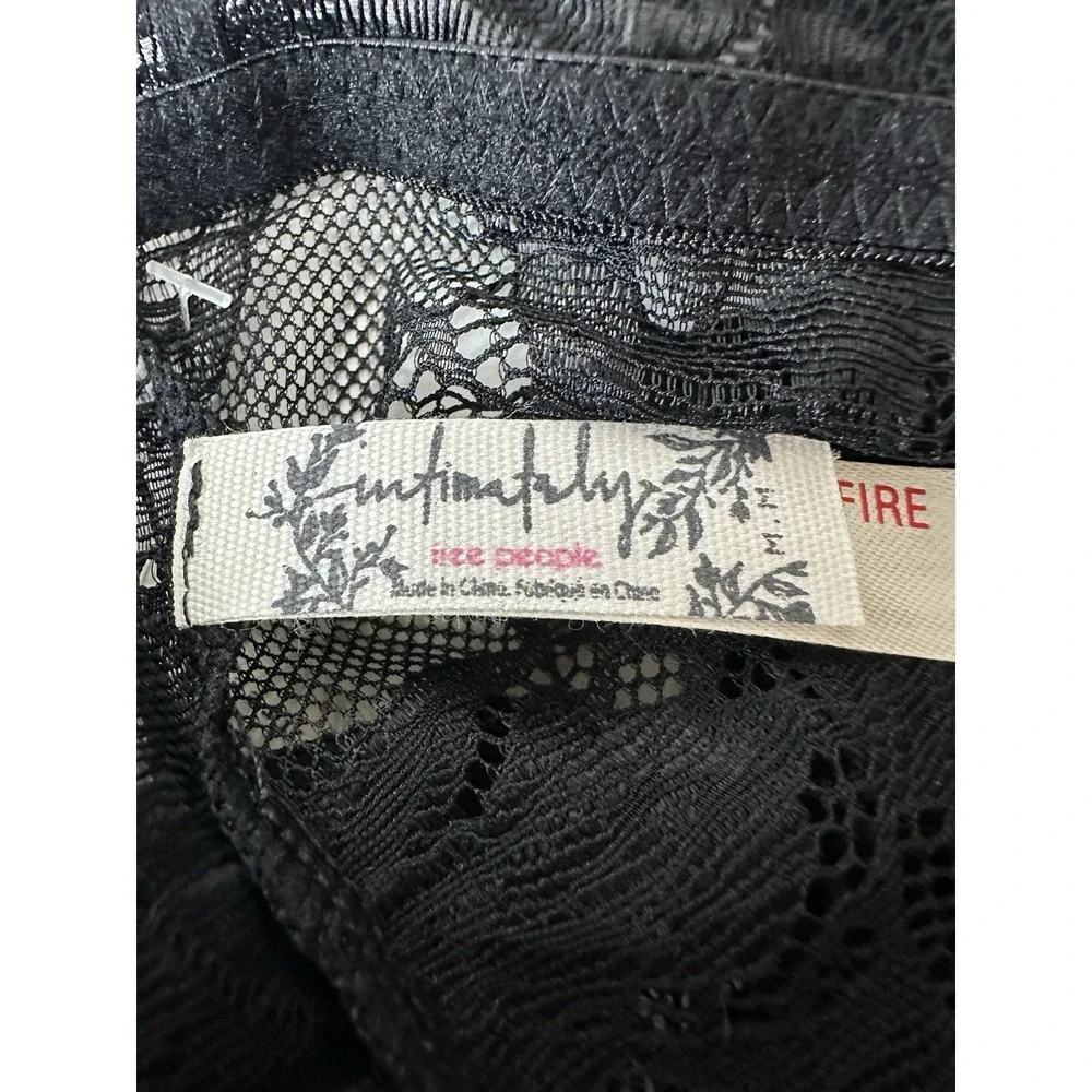 New Free People Bralette‎ Women's Medium Black Everyday Lace Longline Stretch - Picture 6 of 9